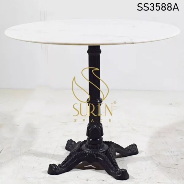 Cast Iron Folding Marble Top Folding Table