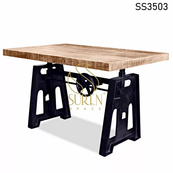 Cast Iron Height Adjustable Dining Table