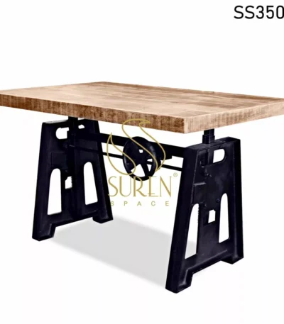 Cast Iron Height Adjustable Dining Table