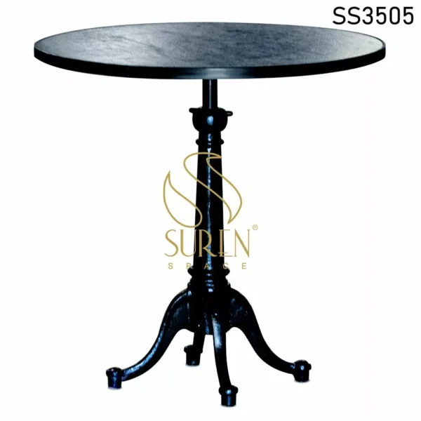 Cast Iron Height Adjustable Round Table