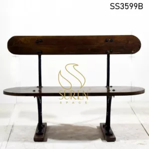 Food Court Furniture: Food Court Tables and Chairs Manufacturers Cast Iron Wooden Seat Back Bench 3