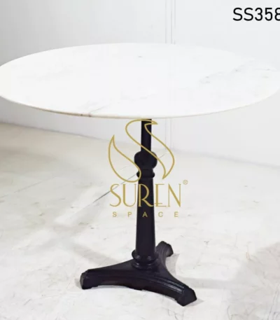 Casting Base Folding Marble Round Café Table