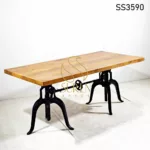Duel Cast Iron Height Adjustable Dining Table