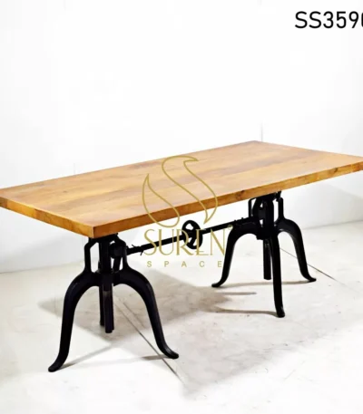 Duel Cast Iron Height Adjustable Dining Table