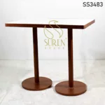 Duel Stand White Marble Pub Table