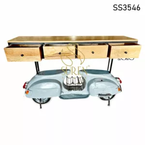 Four Drawer Scooter Deign Console Table