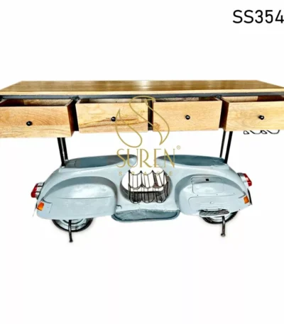 Four Drawer Scooter Deign Console Table