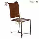 Genuine Leather Metal Frame Tent Chair