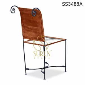 Genuine Leather Metal Frame Tent Chair (2)