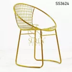 Golden Finish Metal Outdoor Chair