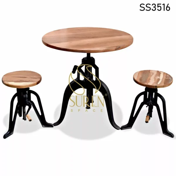 Height Adjustable Cast Iron Dining Set