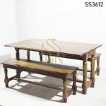Indian Rosewood Dining Table Bench Set