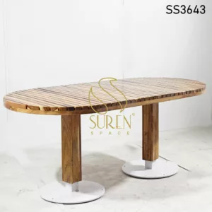Industrial Duel Base Contemporary Dining Table (2)