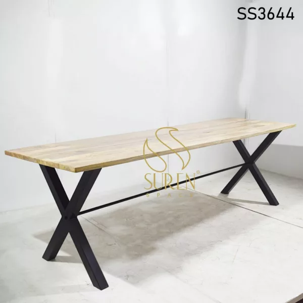 Industrial Natural Finish Four Seater Table Industrial Folding Natural Finish Dining Table 2 jpg
