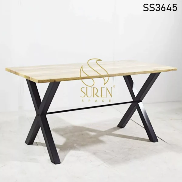 Industrial Natural Finish Four Seater Table