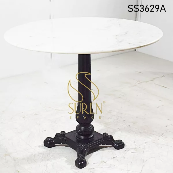 Industrial Stone Round Top Café Table