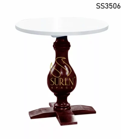 Mango Wood Carved Duel Shade Round Bistro Table