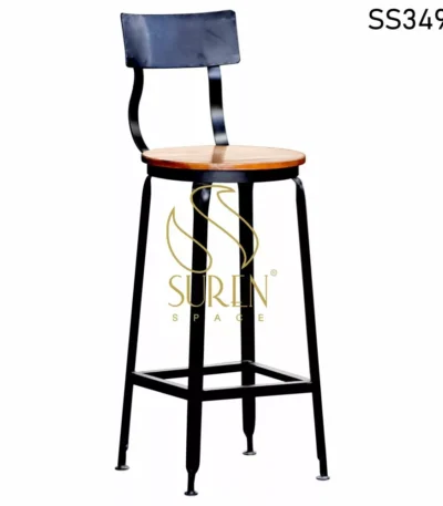 Metal Frame Curved Back Brewery Chair