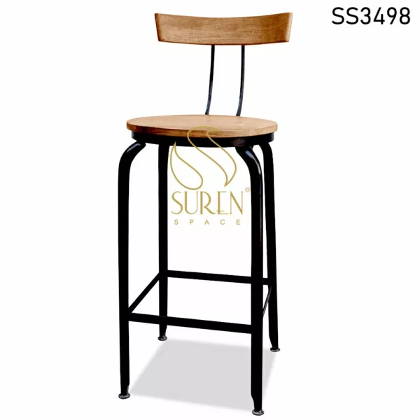 Metal Frame Solid Wood Night Club High Chair