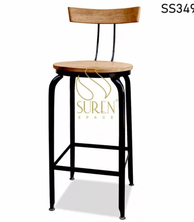 Metal Frame Solid Wood Night Club High Chair