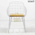 Metal Leatherette Outdoor Chair