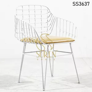 Metal Leatherette Outdoor Chair