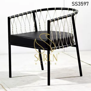 Metal Rope Back Outdoor Chair