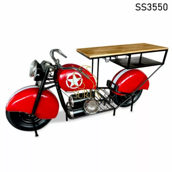 Red & Black Moped Design Wine Cabinet