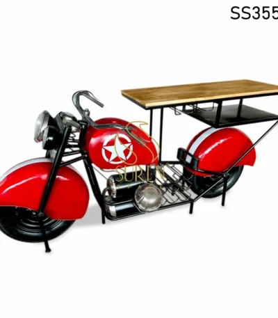 Red & Black Moped Design Wine Cabinet