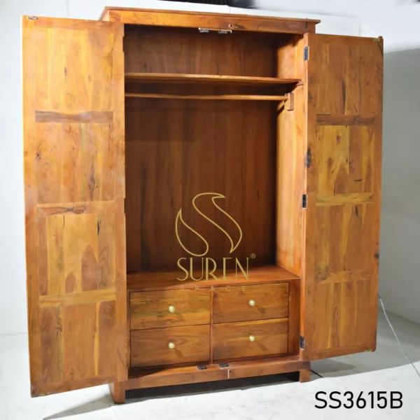 Solid Acacia Wood Wardrobe SS3615B jpg