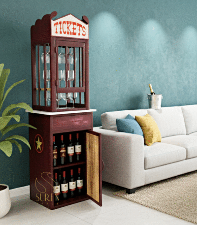 Telephone Booth Design Wine Cabinet