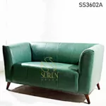 Upholstered Two Seater Green Sofa