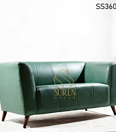 Upholstered Two Seater Green Sofa