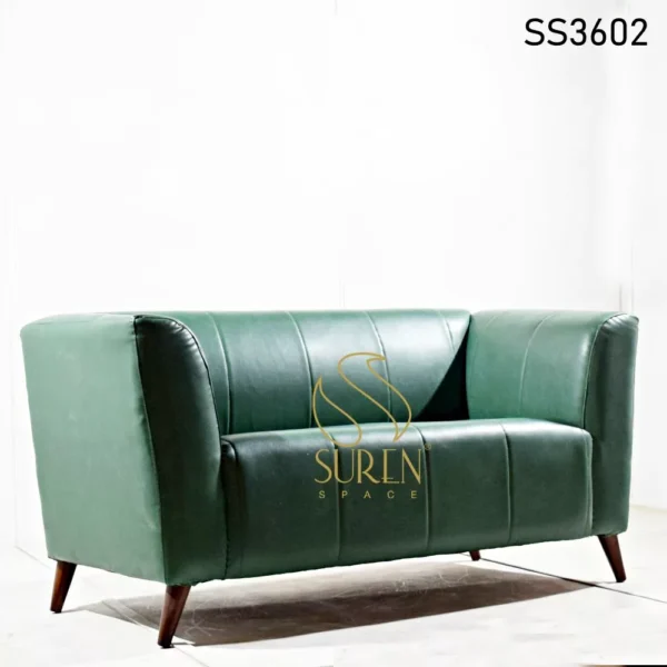 Upholstered Two Seater Green Sofa