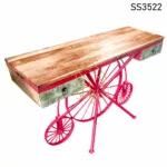 Wheel Base Two Drawer Console Table