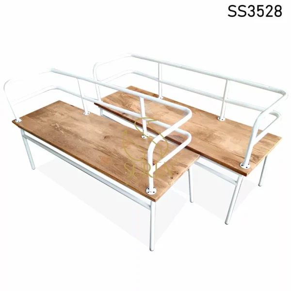 White Finish Industrial Bench Design