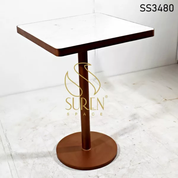 White Marble Rose Gold Pub Table