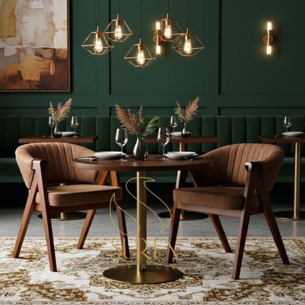 Fine dine restaurant chair and table design