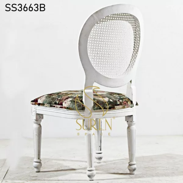 White Distress Cane Back Event Chair Modern Chandigarh Upholstered Restaurant Chair 2 1 jpg