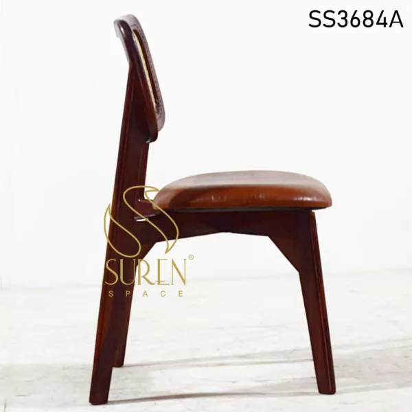 Indian Solid Wood Cane Back Leather Seat Chair Indian Solid Wood Cane Back Leather Seat Chair 3 jpg