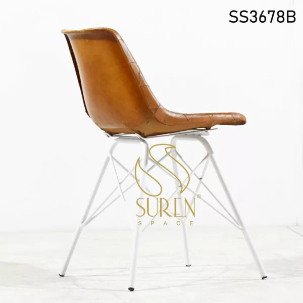 White Finish Industrial Leather Chair White Finish Industrial Leather Chair 1 jpg