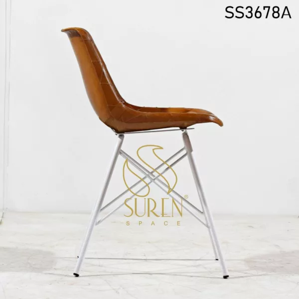 White Finish Industrial Leather Chair White Finish Industrial Leather Chair 3 jpg