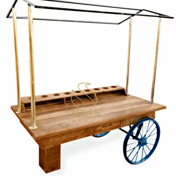 Cart Design Handcrafted Banquet Serving Counter