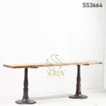 Cast Iron Live Edge Long Folding Table