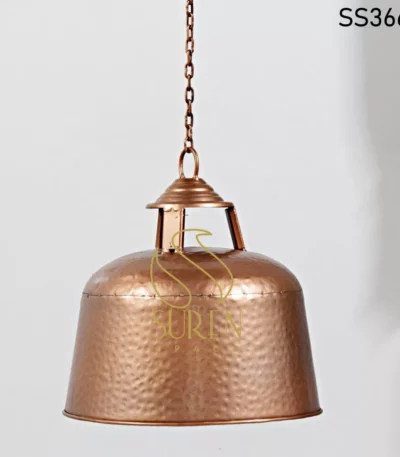 Copper Finish Round Lamp