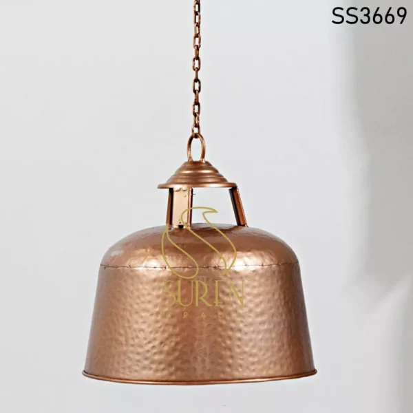 Copper Finish Round Lamp