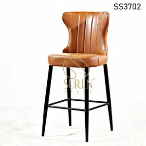 Genuine Leather Metal Base High Chair