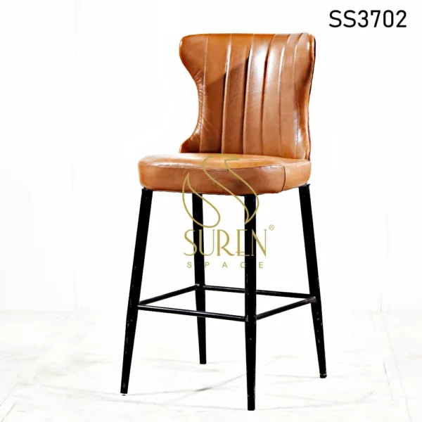 Genuine Leather Metal Base High Chair