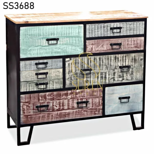 Multicolored Industrial Drawer Chest