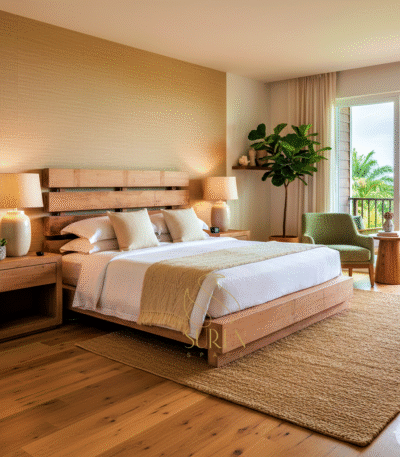 Old wood hotel room furniture design
